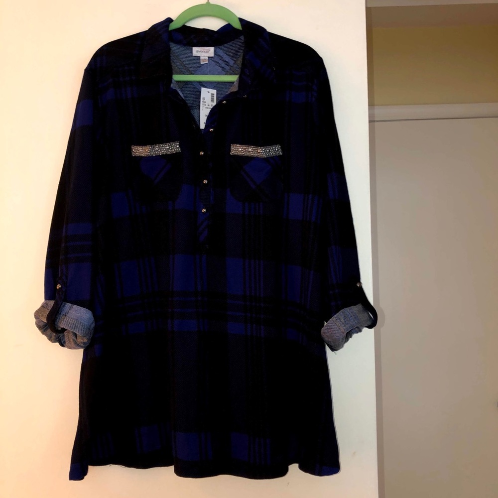 Avenue Plaid Flannel Blouse